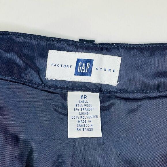 Gap Factory Navy Plaid Wool Dress Pants Straight Leg size 6R - Picture 6 of 12